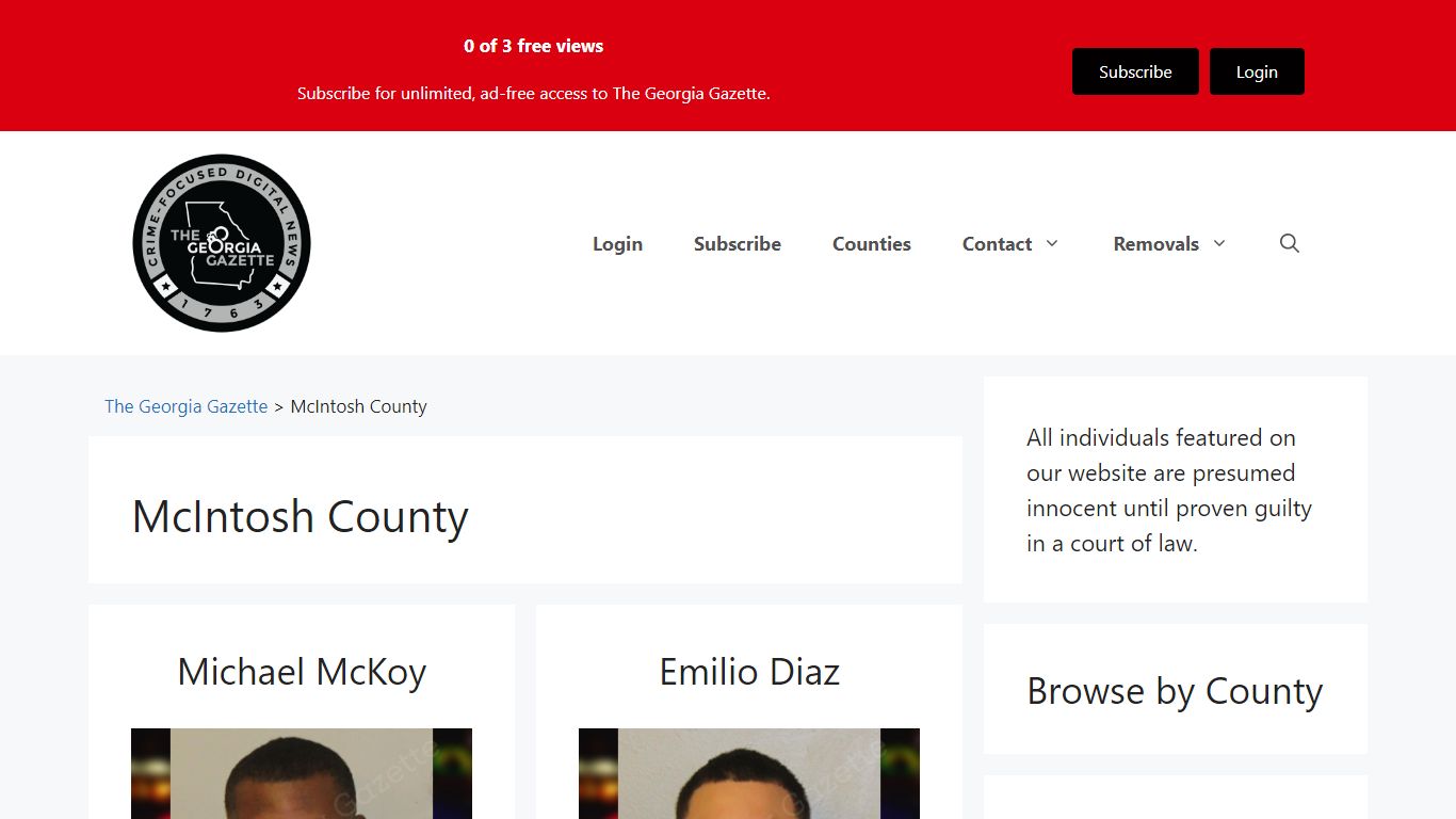 McIntosh County Jail Bookings - The Georgia Gazette